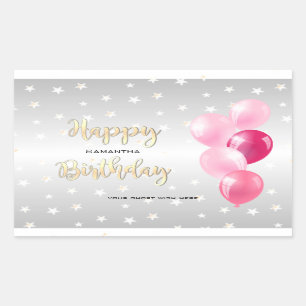 Stilvolles sternenklares alles Gute zum Geburtstag Rechteckiger Aufkleber