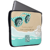 Stilvolles Strand-Themen Smart Dynamic QR-Code Laptopschutzhülle (Vorne Rechts)