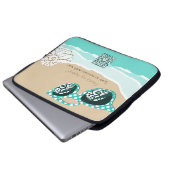 Stilvolles Strand-Themen Smart Dynamic QR-Code Laptopschutzhülle (Vorne Knopf)