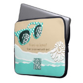 Stilvolles Strand-Themen Smart Dynamic QR-Code Laptopschutzhülle (Vorderseite Links)
