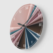 Stilvolles Streifenmuster Pink, Aquamarines Mix Große Wanduhr (Winkel)