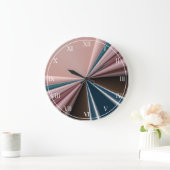 Stilvolles Streifenmuster Pink, Aquamarines Mix Große Wanduhr (Zuhause)