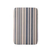 Stilvolles Stripmuster in Beige/Deep Blue Badematte (Vorderseite Vertikal)