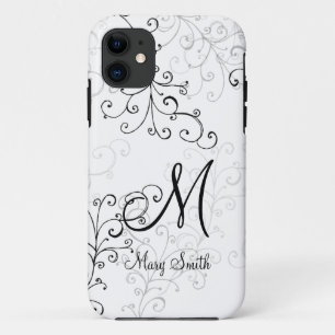 Stilvolles Strudel-Gewohnheits-Monogramm iPhone 11 Hülle