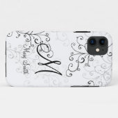 Stilvolles Strudel-Gewohnheits-Monogramm Case-Mate iPhone Hülle (Rückseite (Horizontal))