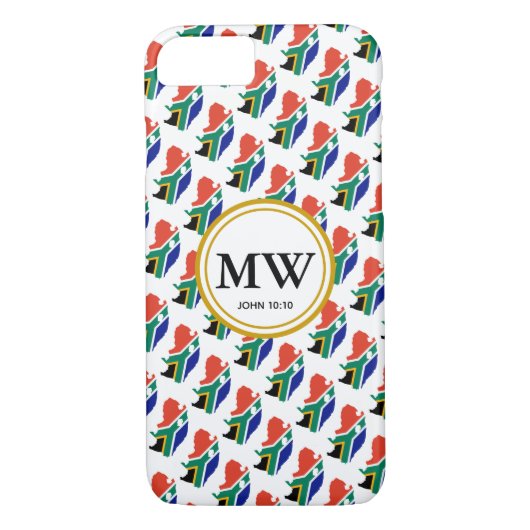 Stilvolles SÜDAFRIKA-Monogramm Case-Mate iPhone Hülle (Rückseite)