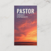 Stilvolles Sunset-Logo QR-Code Kirche PASTOR Visitenkarte (Vorderseite)