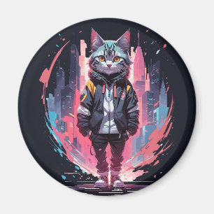 Stilvolles süßes Katzendesign Magnet