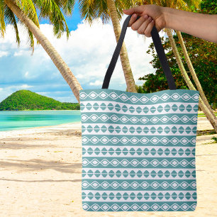 Stilvolles süßes vintage geometrisches Muster Teal Tasche