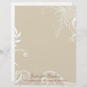 Stilvolles TAN u. weißes kundenspezifisches Briefbogen (Vorne/Hinten)