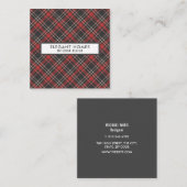 Stilvolles Tartan Kariertes Muster Quadratische Visitenkarte (Vorne/Hinten)