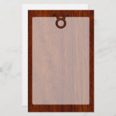 Stilvolles Taurus Zodiac-Zeichen auf Mahogany wie Briefpapier (Vorne/Hinten)