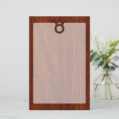 Stilvolles Taurus Zodiac-Zeichen auf Mahogany wie  Briefpapier (Stehend Vorderseite)