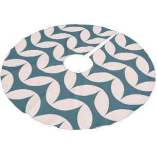 Stilvolles Teal-Blush-Moderne geometrische Formen Polyester Weihnachtsbaumdecke
