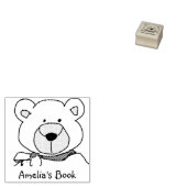 Stilvolles Teddy Bear Buchzeichen Gummistempel (Stempel)