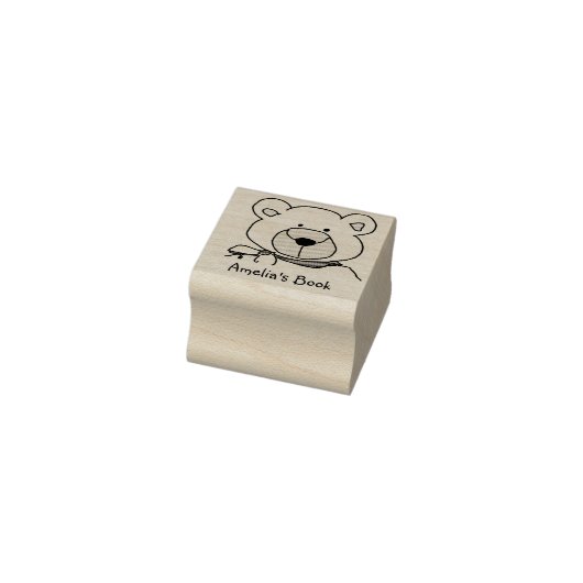 Stilvolles Teddy Bear Buchzeichen Gummistempel (Stempel)