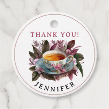 Stilvolles Tee Party Burgundy Floral Chai