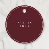 Stilvolles Tee Party Burgundy Floral Chai Geschenkanhänger (Rückseite)