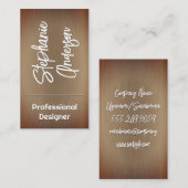 Stilvolles Texturmetall | Kursiv Visitenkarte (Vorne/Hinten)