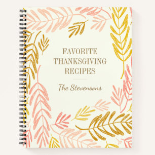 Stilvolles Thanksgiving-Rezeptbuch für die Familie Notizblock