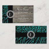 Stilvolles Tier druckt Zebra-und Leopard-Muster Visitenkarte (Vorne/Hinten)