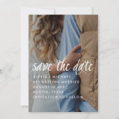 Stilvolles Trendy Calligraphy Save the Date Foto (Vorderseite)