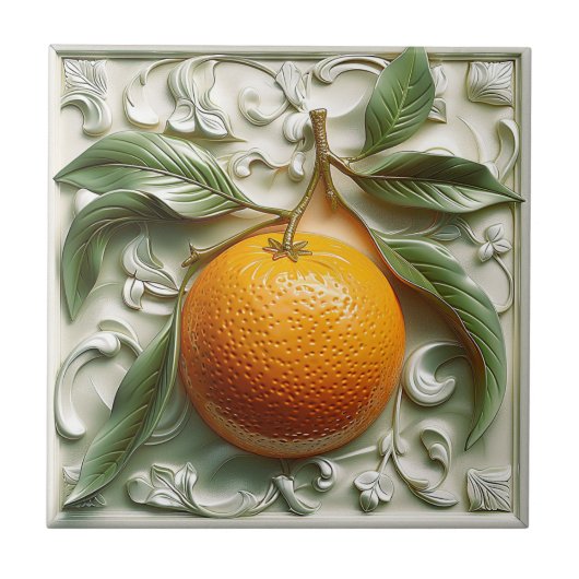 Stilvolles Trendy Citrus Mediterranean Bauernhaus Fliese (Vorderseite)