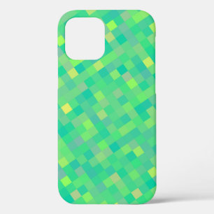 Stilvolles, trendy grün/gelb Pixel Mosaikmuster iPhone Hülle