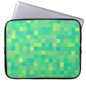 Stilvolles, trendy grün/gelb Pixel Mosaikmuster Laptopschutzhülle (Vorderseite)