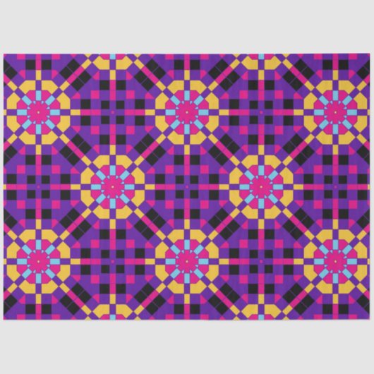 Stilvolles, trendy Lila Mosaik geometrisches Muste Seidenpapier (Vorderseite)