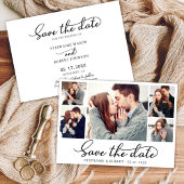 Stilvolles Trendy Script 3 Foto Collage Wedding Save The Date