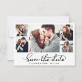 Stilvolles Trendy Script 3 Foto Collage Wedding Save The Date (Vorderseite)