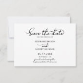 Stilvolles Trendy Script 3 Foto Collage Wedding Save The Date (Rückseite)