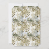 Stilvolles, tropisches Gold Sage Green Brautparty Einladung (Rückseite)