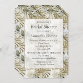 Stilvolles, tropisches Gold Sage Green Brautparty Einladung (Vorne/Hinten)