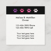 Stilvolles Tupfen-Haustier-Modell Quadratische Visitenkarte (Rückseite)