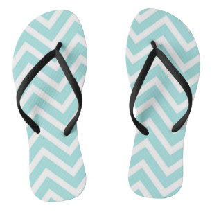 Stilvolles Türkis-Blau-Chevron-Muster Badesandalen