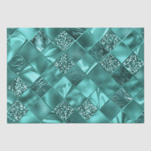 Stilvolles Türkis-Schimmer-Glitter und Folien-Diam Seidenpapier