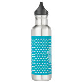 Stilvolles Türkis-Tupfen-Monogramm mit Namen Trinkflasche (Links)