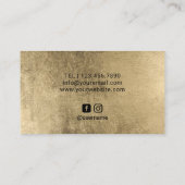 Stilvolles türkisfarbenes Gold-Label Visitenkarte (Rückseite)