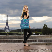 Stilvolles, türkisfarbenes Lila Tribal-Muster Mono Tasche