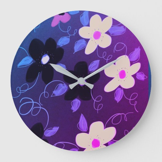 Stilvolles Uhrwerk mit Purpur Große Wanduhr (Vorderseite)