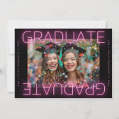 stilvolles ultraelegantes neonrosa Schulgrad-Foto Ankündigung (Vorderseite)