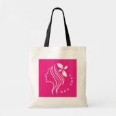 Stilvolles und feminines Logo Rosa Stimmung Text h Tragetasche (Rückseite)