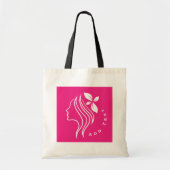 Stilvolles und feminines Logo Rosa Stimmung Text h Tragetasche (Vorne)