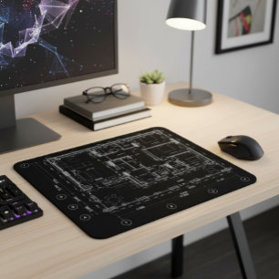 Stilvolles und funktionelles Blueprint Mousepad