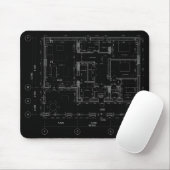 Stilvolles und funktionelles Blueprint Mousepad (Mit Mouse)
