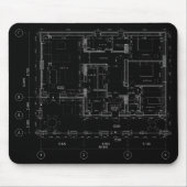Stilvolles und funktionelles Blueprint Mousepad (Vorne)