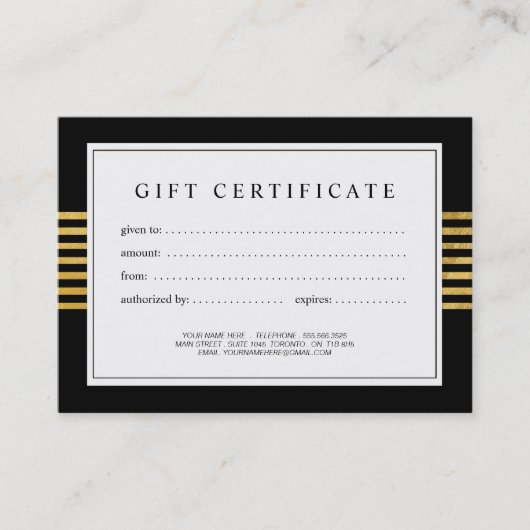 Stilvolles und modernes Gold und schwarzer Rabattkarte (Vorderseite)