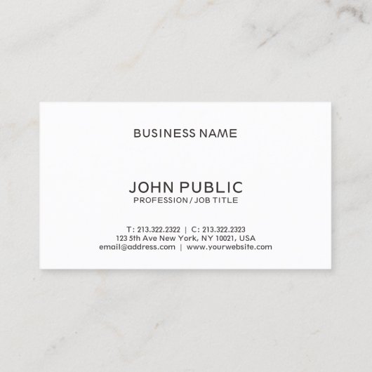 Stilvolles Unternehmen Schlicht Moderne Schwarz-we Visitenkarte (Rückseite)